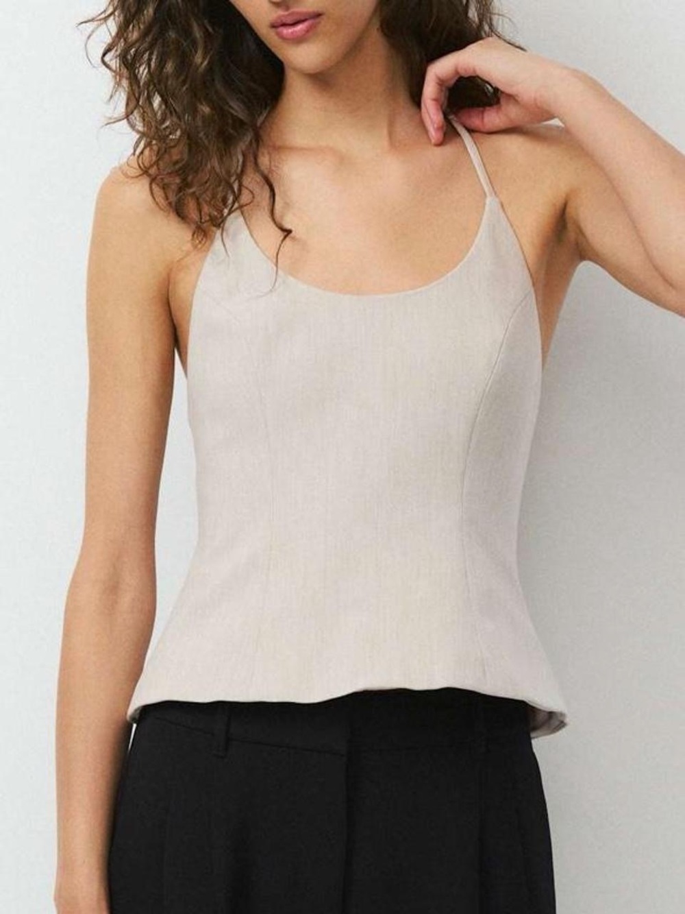 Aritzia Convention Halter Top - Eversential™ in Grey and Black Mini Checker.